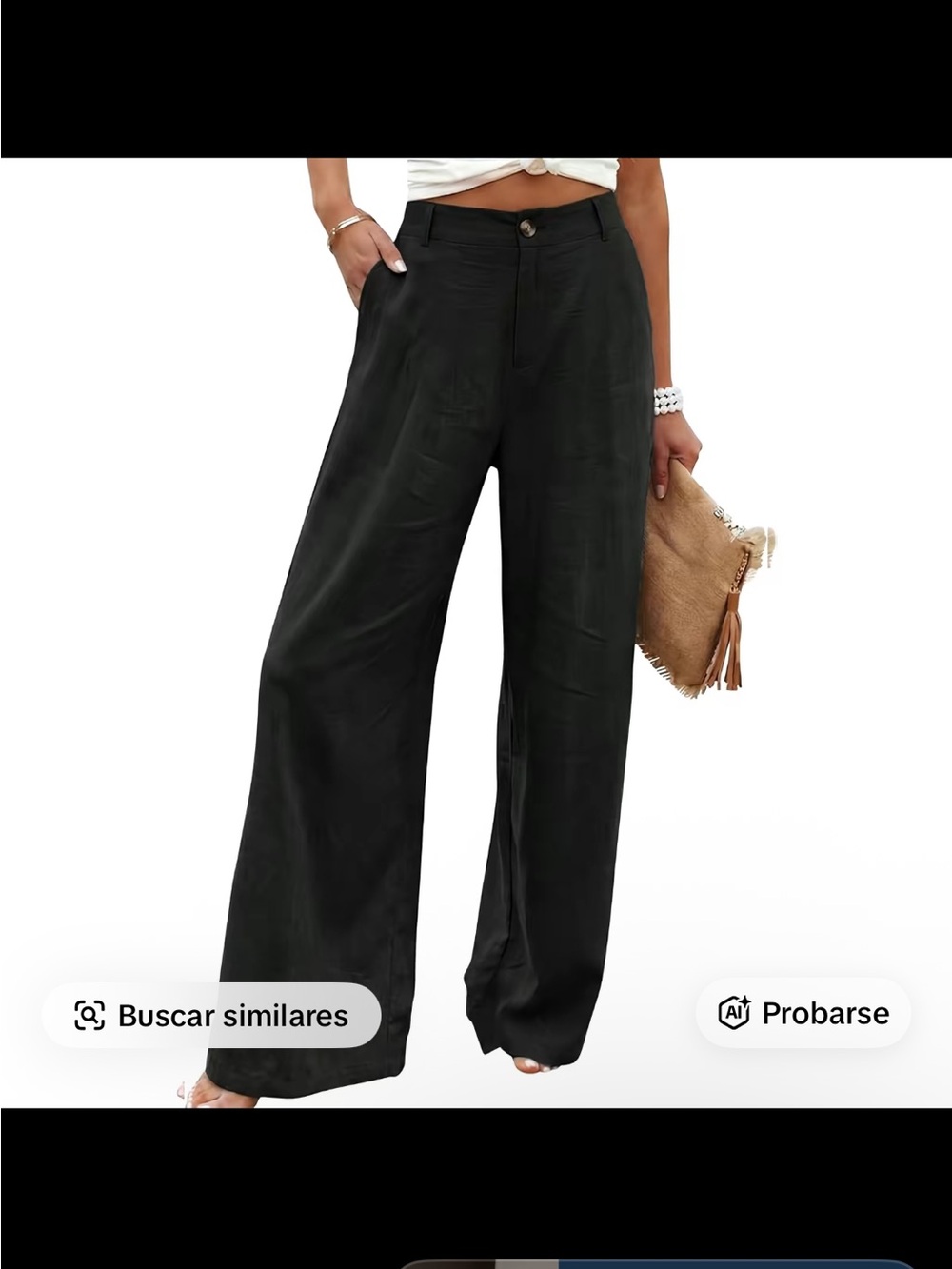Wide-Leg High-Waist Black Pants for Women
